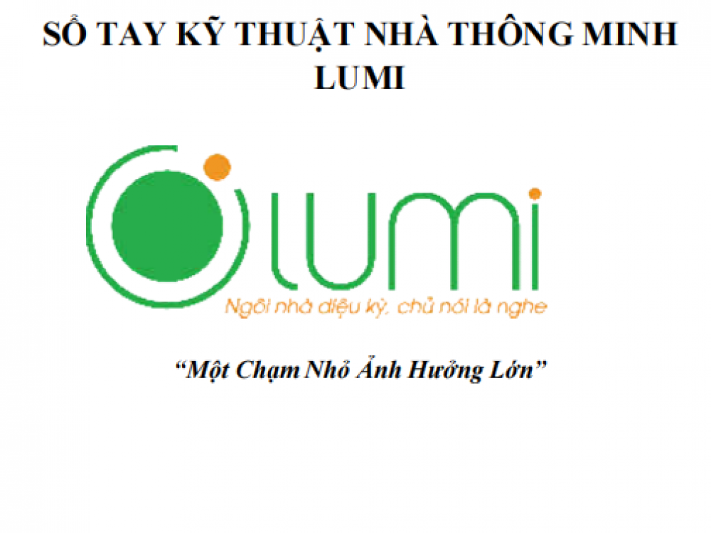 Tài liệu hướng dẫn kỹ thuật lắp đặt & cấu hình LUMI Smarthome
